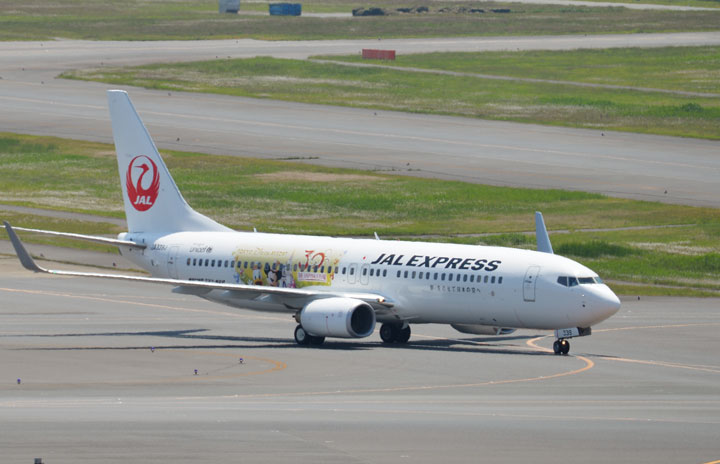 JAL、737初のディズニー特別塗装機就航 通算3号機