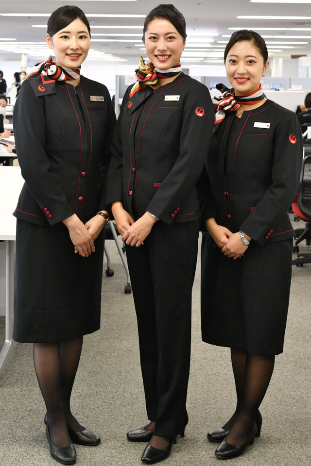 JAL スカーフ 日本航空 CA 客室乗務員 5代目 希少-