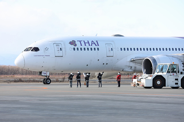 国内発送】 タイ航空 TG Thai Airways 2点セット 制服 エプロン 航空機