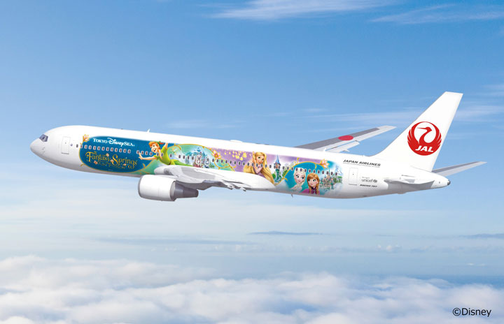 JALとディズニー、ファンタジースプリングスの特別塗装機 767で10月から国内線